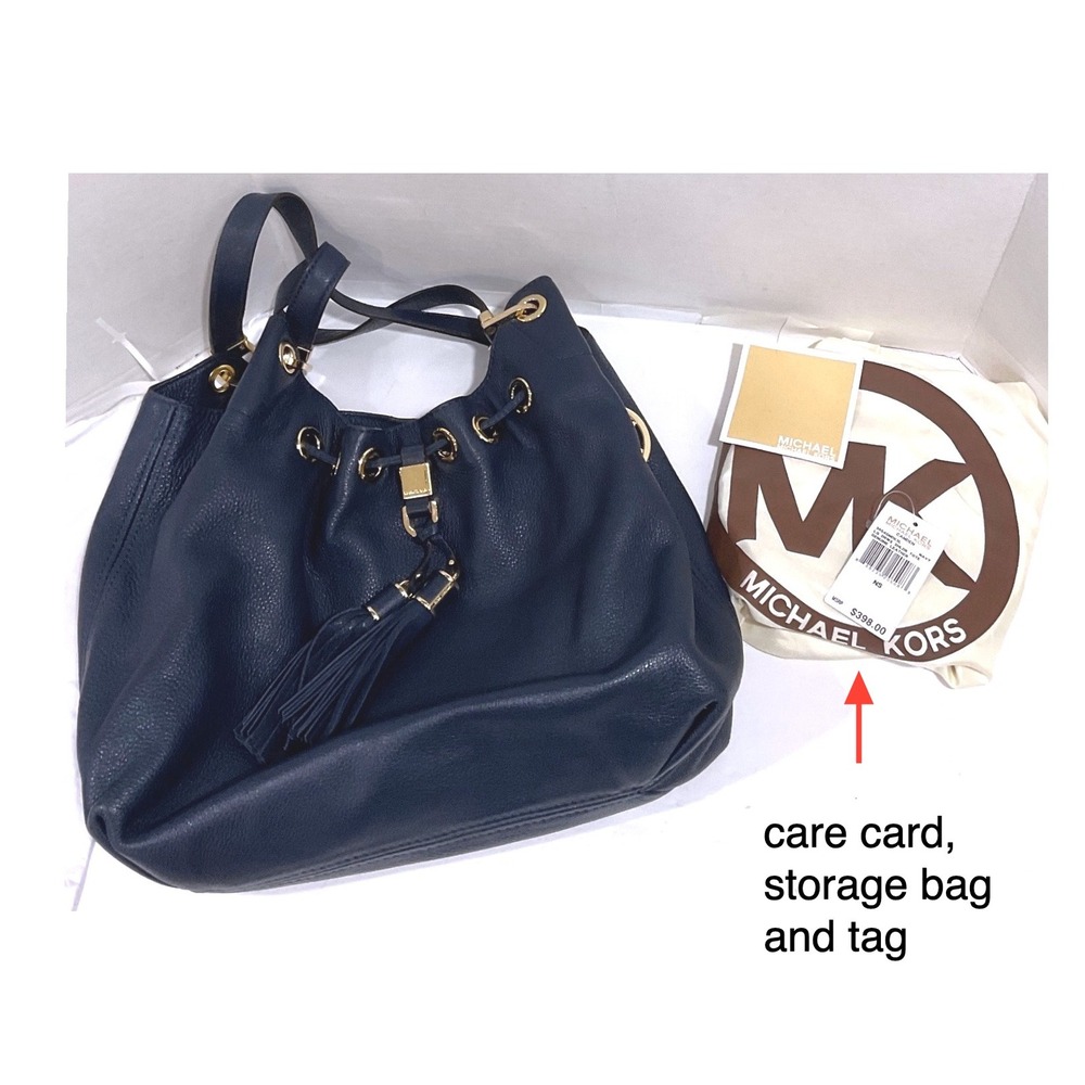 Michael Kors shoulder bag tote drawstring Camden satchel boho hobo leather purse - Picture 4 of 16